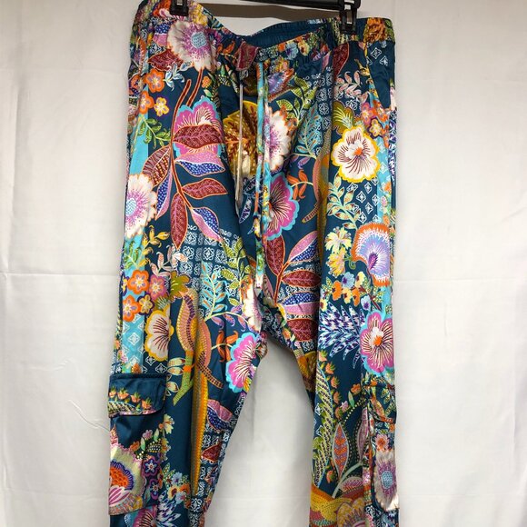 Johnny Was Wild Kelly Silk Cargo Pant  Ladies Size XXL NWT - Picture 1 of 7